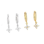 Pendientes Aros Flor Zirconia oro