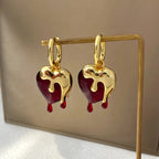 Pendientes Aros Fundidos Corazón Oro