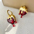 Pendientes Aros Fundidos Corazón Oro