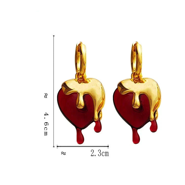 Pendientes Aros Fundidos Corazón Oro