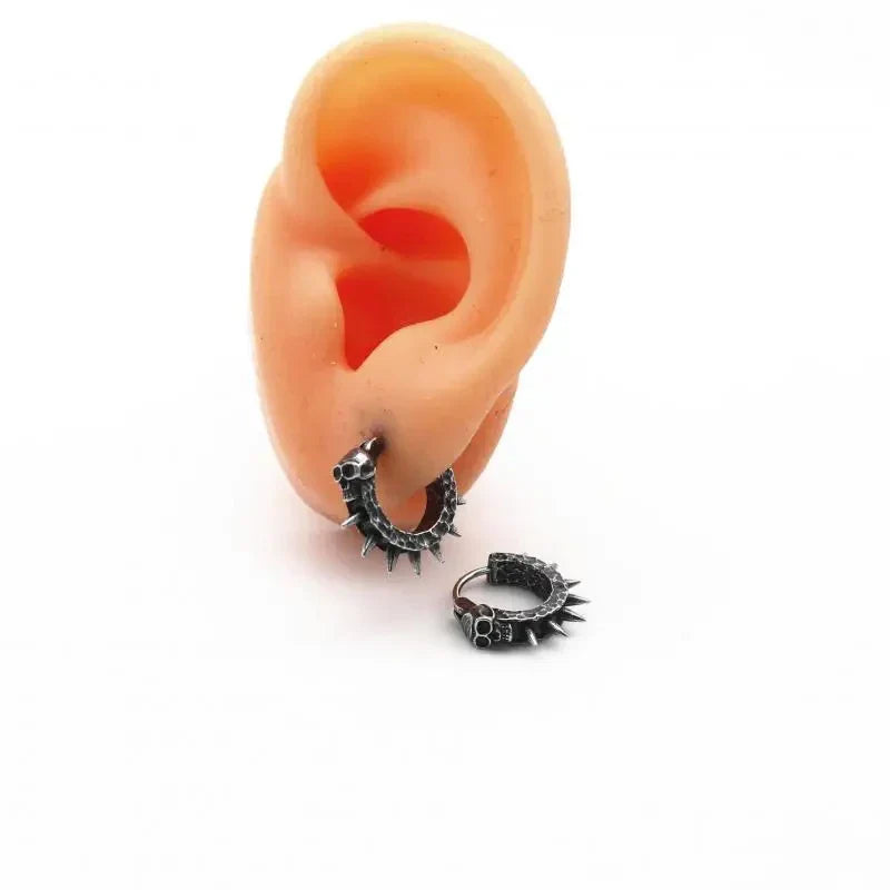 Pendientes Aros Góticos Cabeza de Calavera