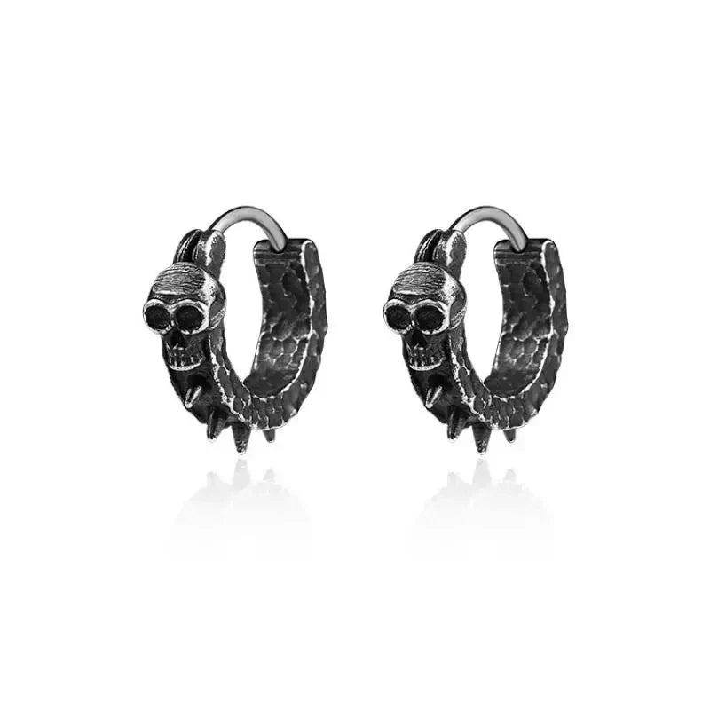 Pendientes Aros Góticos Cabeza de Calavera
