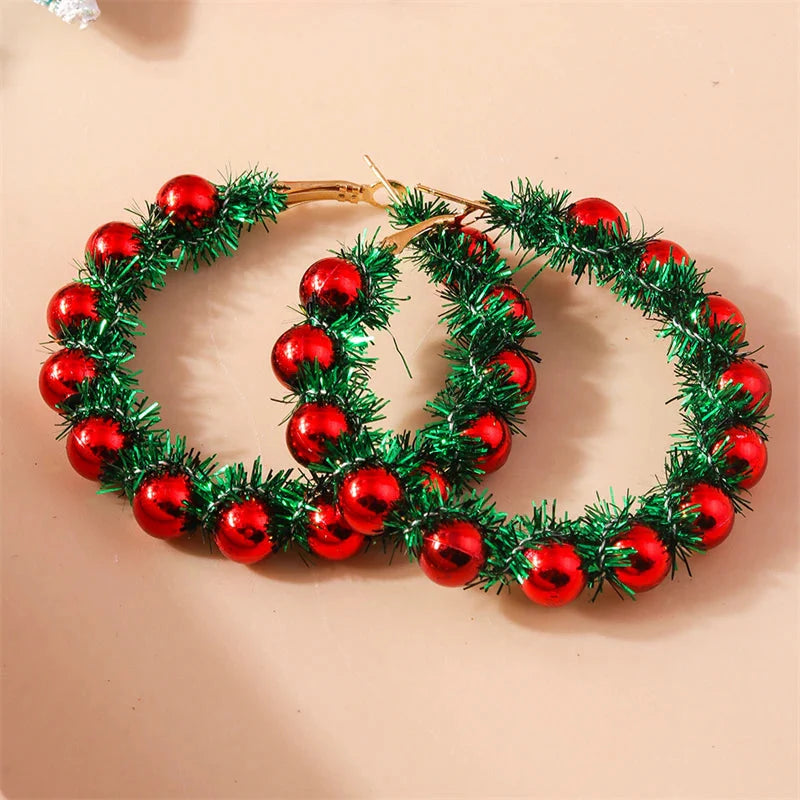 Pendientes Aros Guirnalda de Navidad