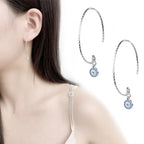 Pendientes Aro Ojo Turco Azul Cristal
