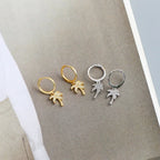 Pendientes Aros Palma con Circonio oro