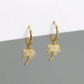 Pendientes Aros Palma con Circonio oro
