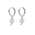 Pendientes Aros Palma con Circonio plata