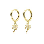 Pendientes Aros Palma con Circonio oro