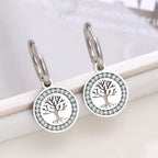 Pendientes Aros Colgantes Árbol de la Vida plata