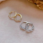 Pendientes de Aro para Mujer con Perlas plateadas