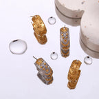 Pendientes Aros Retro Sol oro