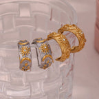 Pendientes Aros Retro Sol plata