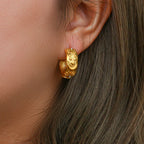 Pendientes Aros Retro Sol oro