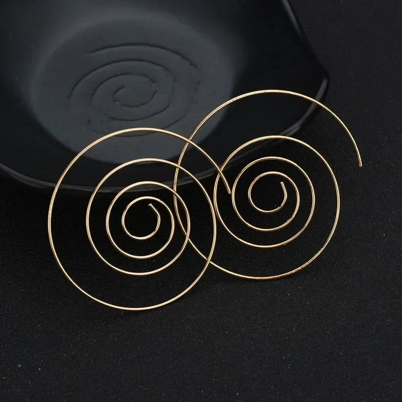 Pendientes Aros Espiral Mujer oro