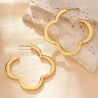 Pendientes Aros Trébol de 4 hojas