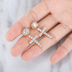 Pendientes Cruz Discreta Hombre Mujer oro