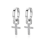Pendientes de Cruz para Mujer Aros de plata