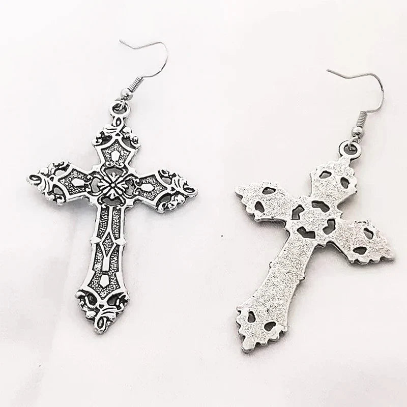 Pendientes de Cruz Estilo Gótico para Mujer