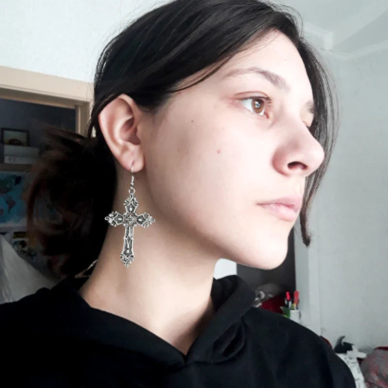 Pendientes de Cruz Estilo Gótico para Mujer estilo 1
