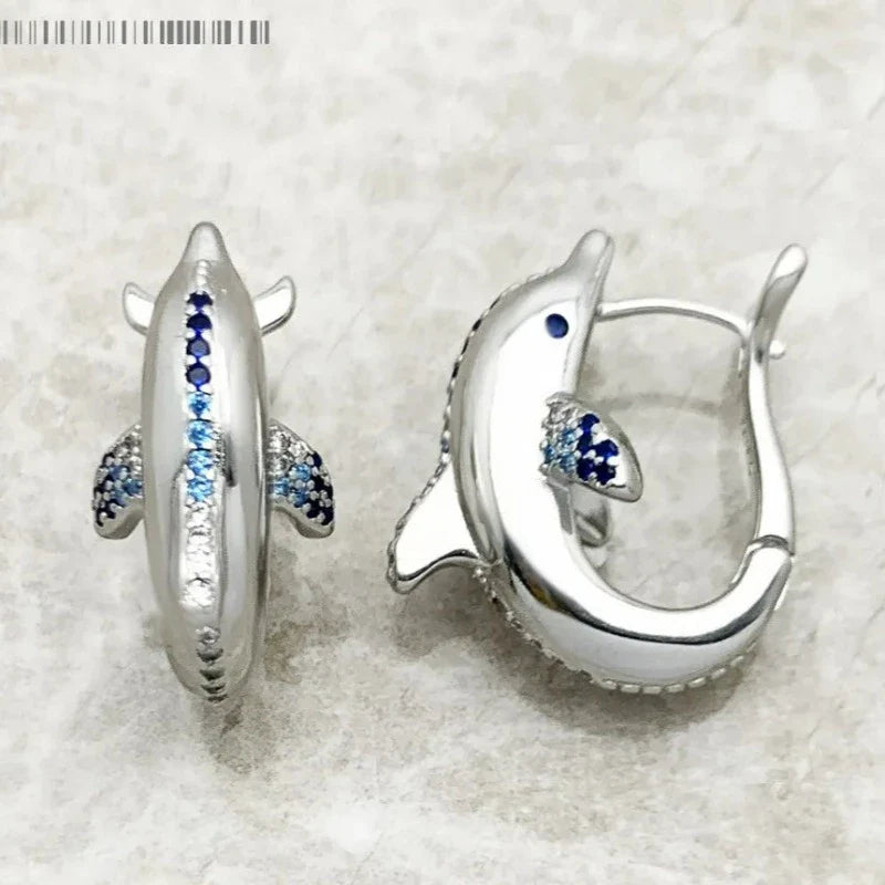 Pendientes Delfín Zafiro - Exception®