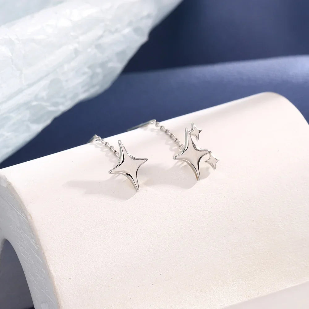 Pendientes Colgantes Diferentes con Encanto de Estrellas