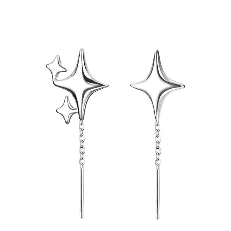 Pendientes Colgantes Diferentes con Encanto de Estrellas