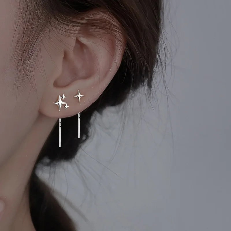 Pendientes Colgantes Diferentes con Encanto de Estrellas