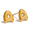 Boucles d'oreilles dorées avec initiale - lettre