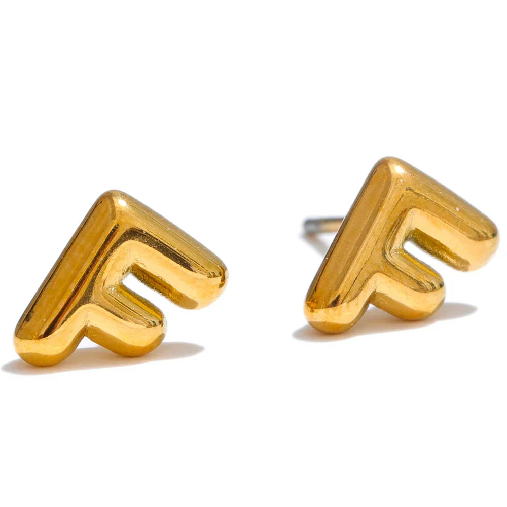 Boucles d'oreilles dorées avec initiale - lettre