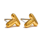 Boucles d'oreilles dorées avec initiale - lettre