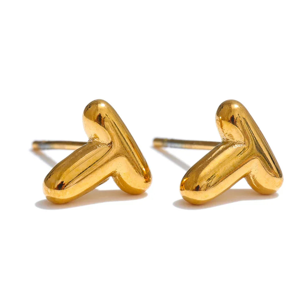 Boucles d'oreilles dorées avec initiale - lettre
