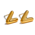 Boucles d'oreilles dorées avec initiale - lettre