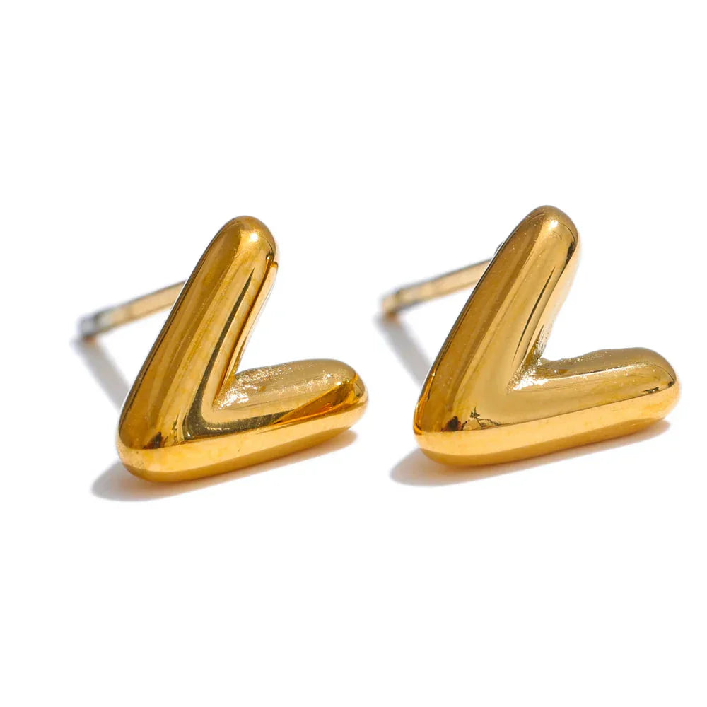 Boucles d'oreilles dorées avec initiale - lettre