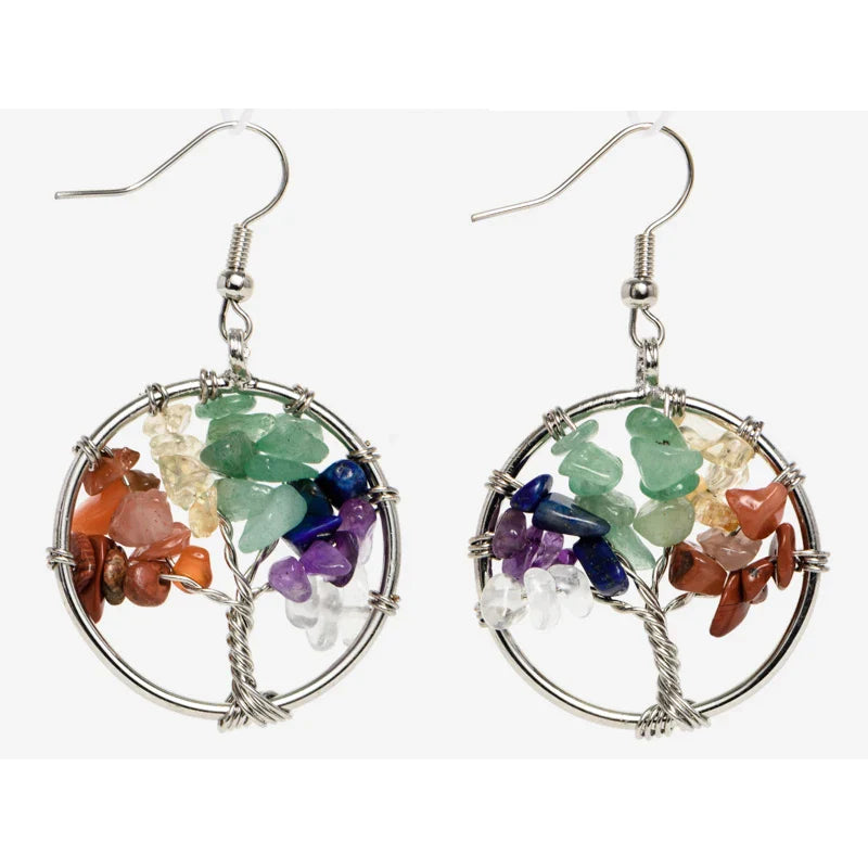 Pendientes de Piedras Árbol de la Vida