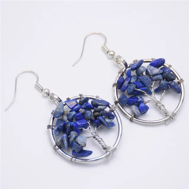 Pendientes de Piedras Árbol de la Vida