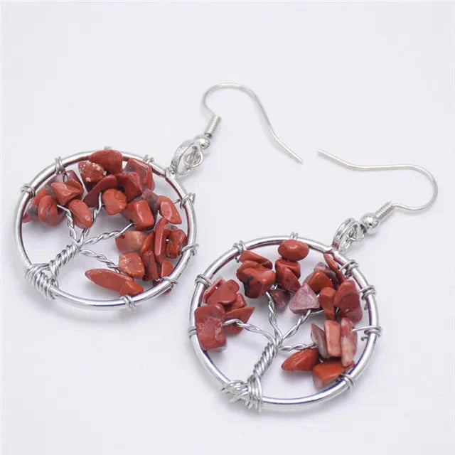 Pendientes de Piedras Árbol de la Vida