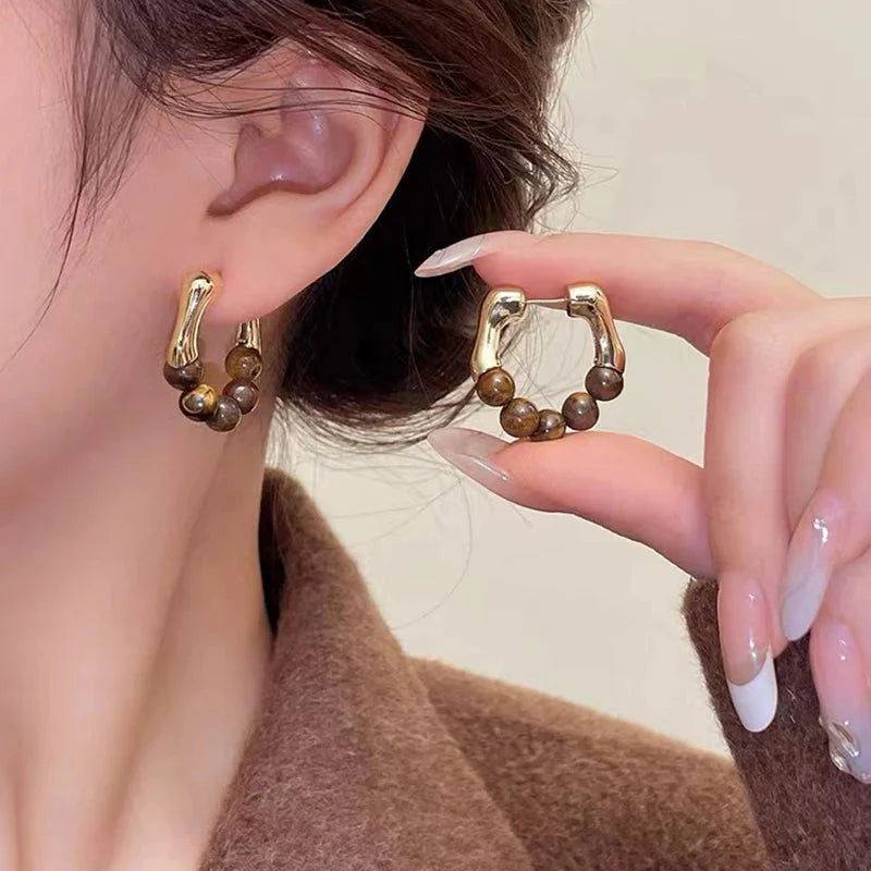 Pendientes de Mujer Aros Ojo de Tigre