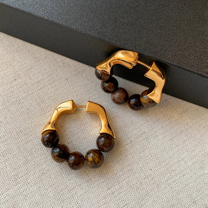 Pendientes de Mujer Aros Ojo de Tigre