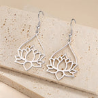 Pendientes Colgantes de Mujer Flor de Loto plata