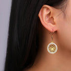 Pendientes Colgantes de Mujer Flor de Loto Dawapara oro