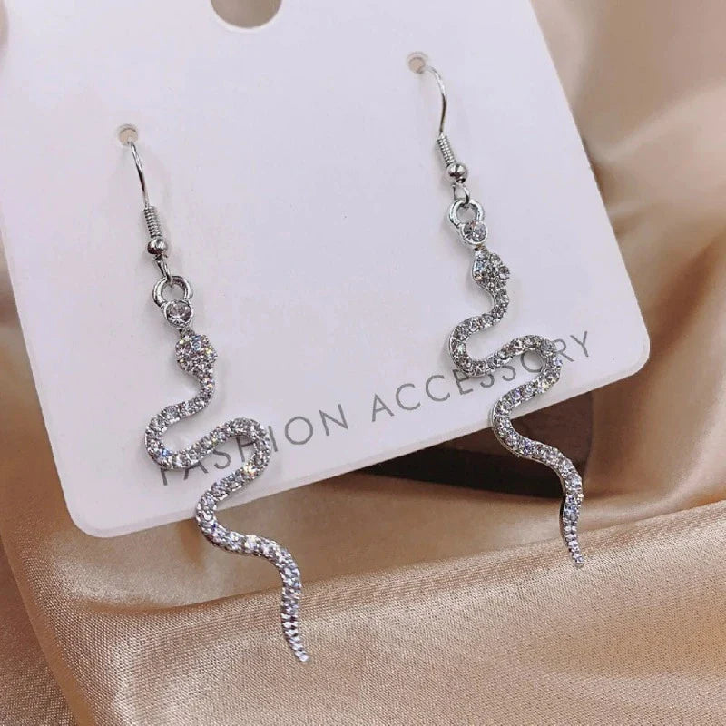 Pendientes de Mujer Reptil Serpiente plata