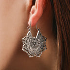 Pendientes para mujer Mandala Flor plata