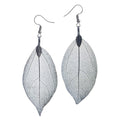 Pendientes Hoja Bohemia hematita oro bañado