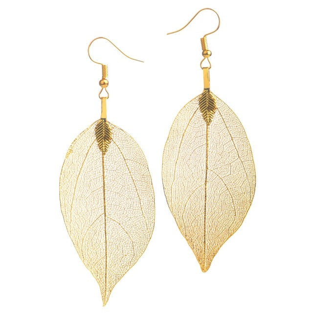 Pendientes Hoja Bohemia oro