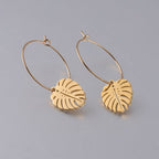 Pendientes Hoja de Palma Oro