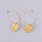 Pendientes Hoja de Palma Oro