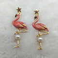 Pendientes de Flamencos con Perla