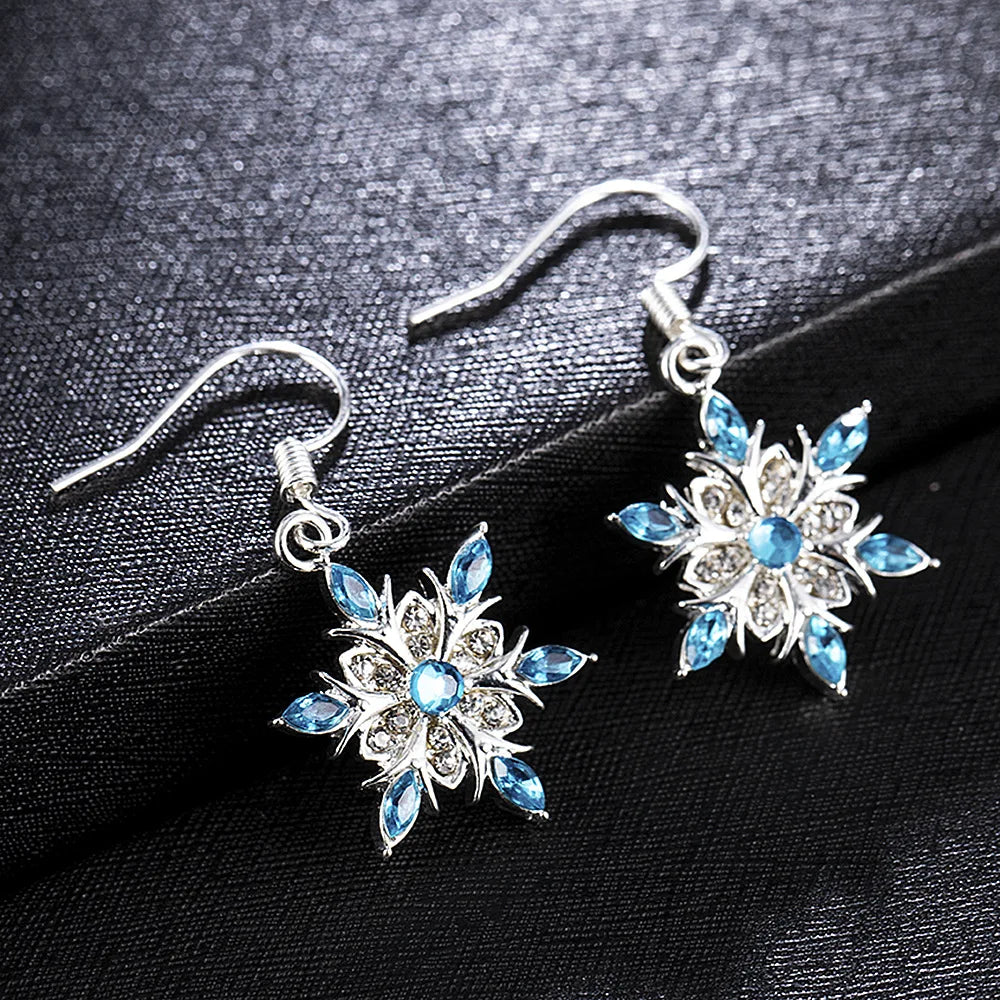 Pendientes Colgantes Copo de Nieve con Circonita para Mujer estilo 1