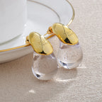 Pendientes de Clavo Gota de Agua Transparente oro