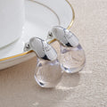 Pendientes de Clavo Gota de Agua Transparente plata